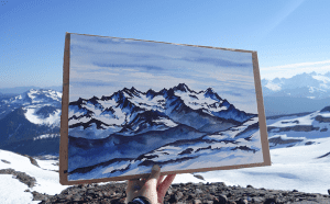 Watercolor Mountains in Monochrome @ Online