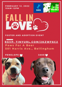 Fall in Love Foster and Adoption Event @ Paws for A Beer