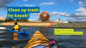 Trash cleanup by kayak @ Community Boating Center