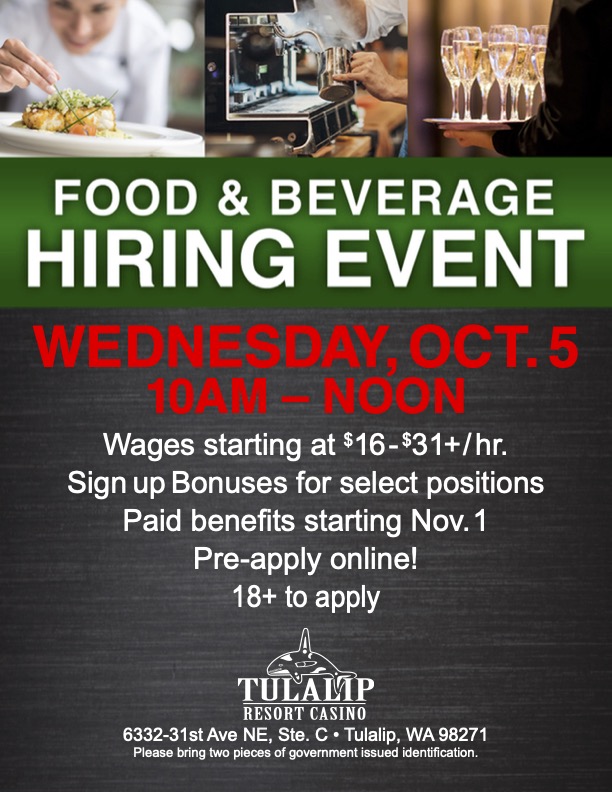Tulalip Gaming Organization Food & Beverage Career Fair
