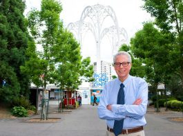 Dennis Schatz stands in front of the Pacific Science Center where he was a long-term staff member. Photo courtesy SPARK Museum