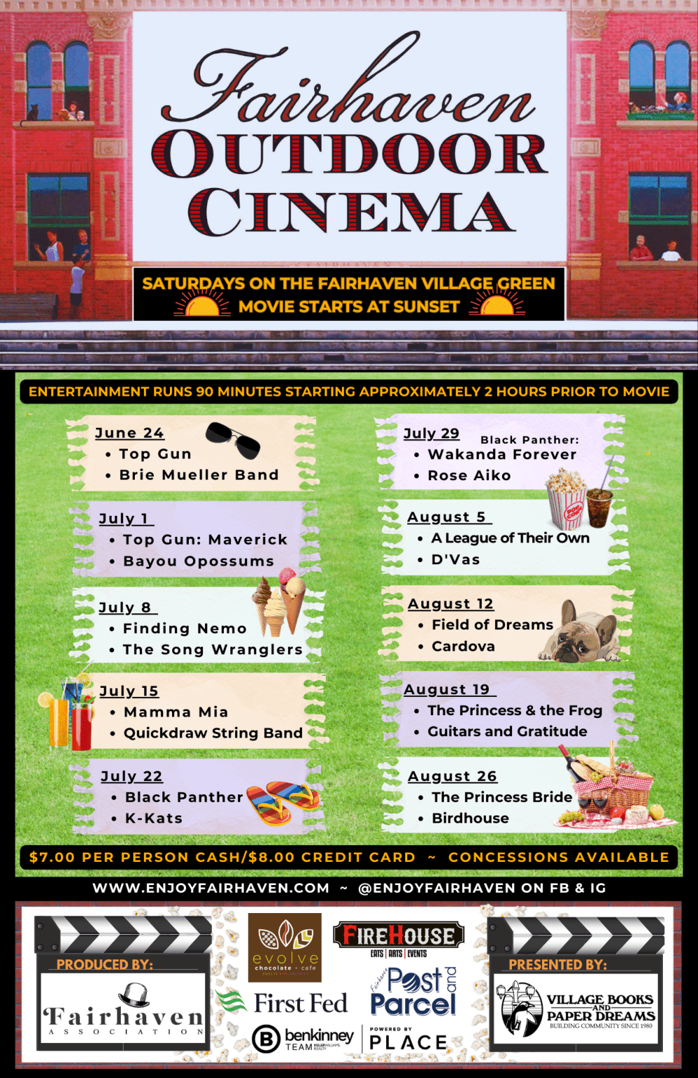 The 2023 Fairhaven Outdoor Cinema Series Announces This Year's Lineup