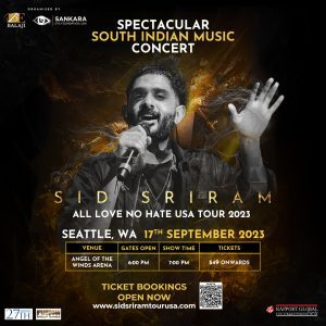 Sid Sriram -  Live In Concert -  Angel of the Winds Arena @ Angel of the Winds Arena