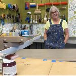 Annie Blackburn in her Fresh Flair Furniture Artistry Workshop