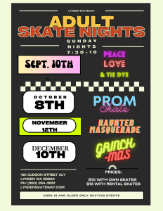 Adult Prom Skate @ Lynden Skateway