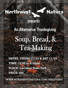 Soup, Bread, & Tea-Making: An Alternative to Thanksgiving @ Larrabee State Park