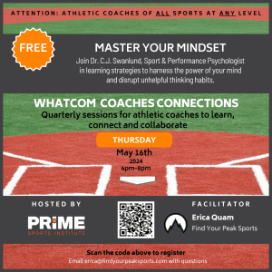 Whatcom Coaches Connection: Master Your Mindset w/ Sport & Performance Psychologist Dr CJ Swanlund @ Prime Sports Institute