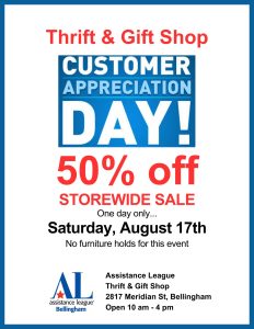 Assistance League Thrift & Gift Shop Storewide 50% off Sale @ Assistance League Thrift & Gift Shop