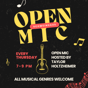 Open Mic at the Schweinhaus Biergarten! @ Schweinhaus Biegarten