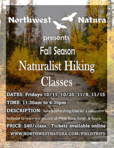 Naturalist Hiking Classes with Northwest Natura (Class two) @ Whatcom County