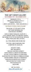 December Gift Shop Gallery @ Blaine Art Gallery